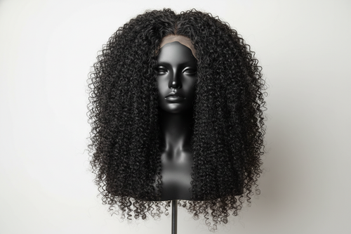 Perruque de cheveux kinky curly long
