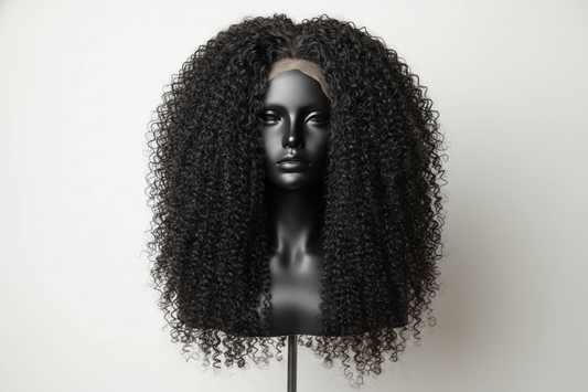 Perruque de cheveux kinky curly long